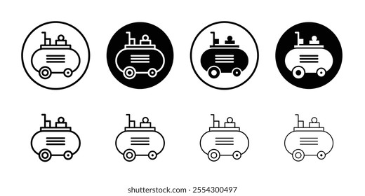 Compressor icon Black and white outline vector