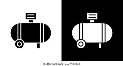 Compressor icon collection. Black and white filled vector illustration.