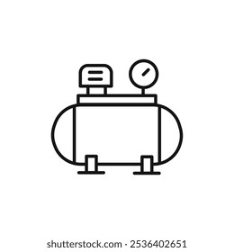 Ícone do compressor Ilustração de arte plana em contorno