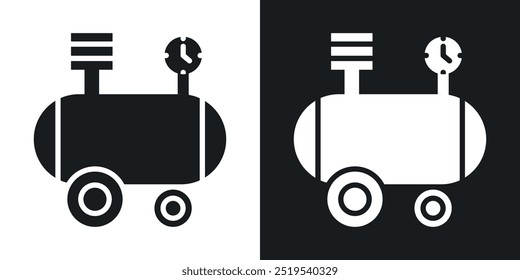 Compressor icon icons in black and white filled style