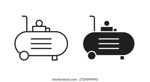 Compressor icon with line and silhouette versions.