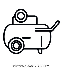 vector de contorno de icono del compresor. Máquina de aire. Depósito de bombeo