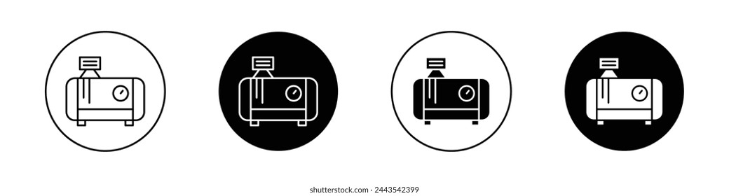 Compressor icon set. electric portable air compressed pump vector symbol.