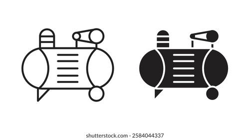 Compressor icon set in thin line. vector illustrations for web