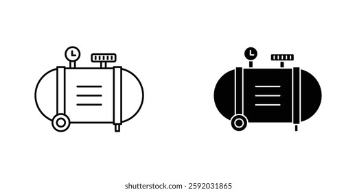Compressor icon symbol collection on white background.
