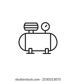 Icono del compresor Arte de línea delgada aislado