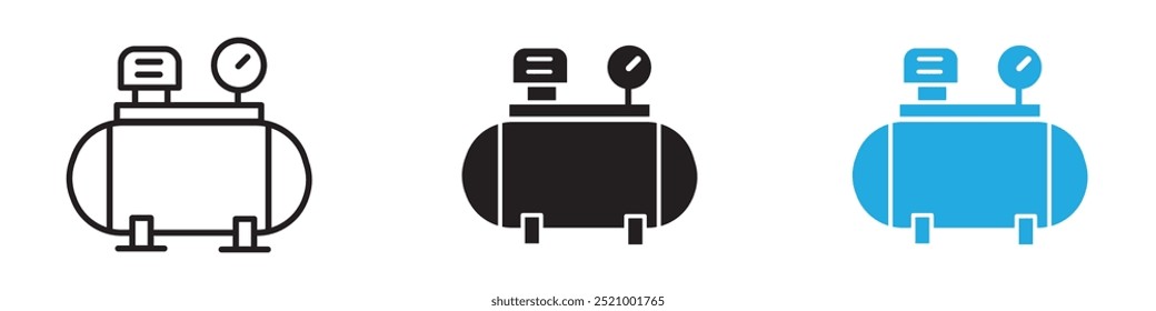 Ilustración de línea delgada de icono de compresor