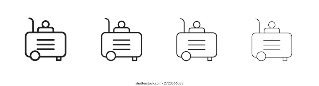 Iconos de compresor diseñados en estilo de contorno, línea y trazo