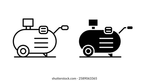 Compressor icons thin line illustrations designs