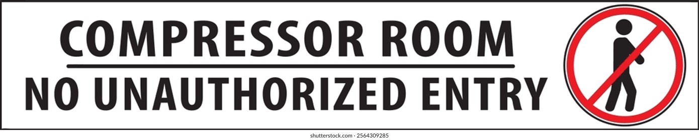 Compressor room industrial safety warning sign vector