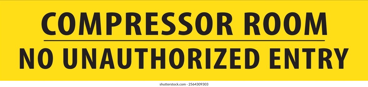 Compressor room industrial safety warning sign vector