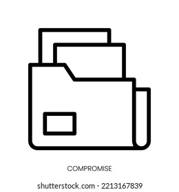 Compromise Icon. Line Art Style Design Isolated On White Background