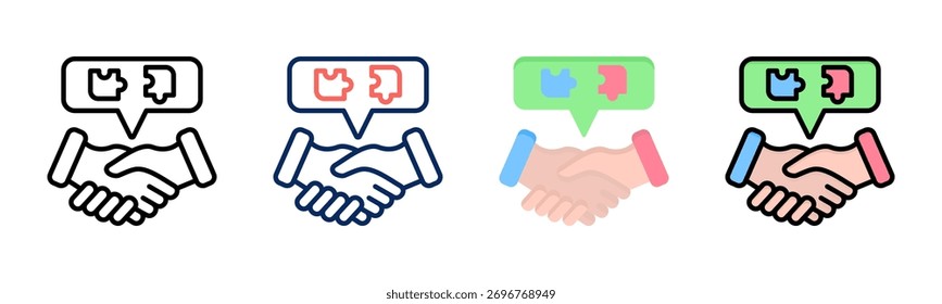 Ícone de compromisso definir coleção de vários estilos