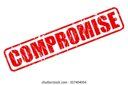 COMPROMISE red stamp text on white