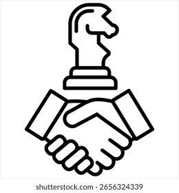 Ilustração do vetor do ícone de estrutura de tópicos da estratégia de compromisso