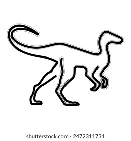 compsognathus brush strokes on a white background. Vector illustration.