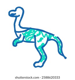 compsognathus dinosaur animal doodle icon sketch vector. compsognathus dinosaur animal sign. isolated symbol illustration