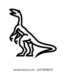 compsognathus dinosaur animal line icon vector. compsognathus dinosaur animal sign. isolated contour symbol black illustration
