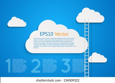 a comptition concept with clods and ladder, eps10 vector