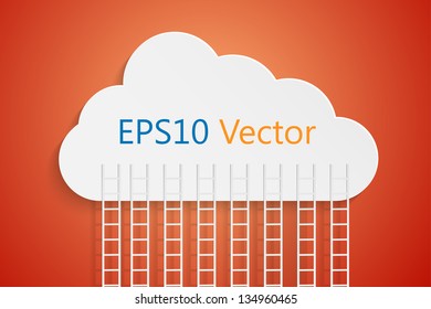 a comptition concept with clods and ladder, eps10 vector