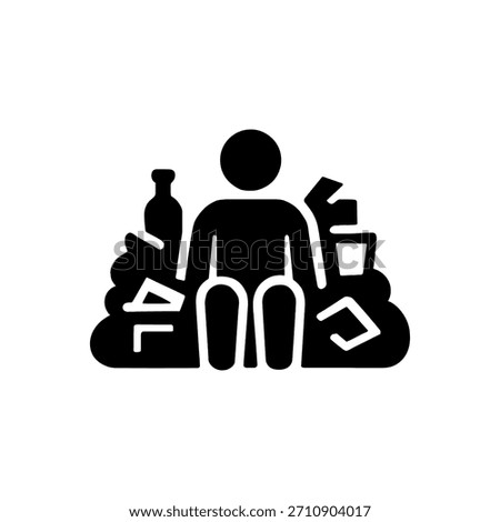 Compulsive Hoarding Disorder Concept Icon Isolated On White Background