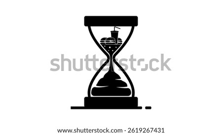 Compulsive overeating, black isolated silhouette