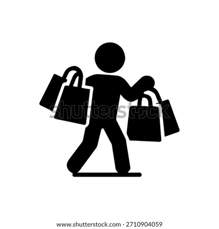 Compulsive Shopping Addiction Icon Isolated On White Background
