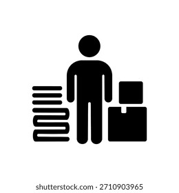 Icono de comportamiento de almacenamiento compulsivo aislado sobre fondo blanco