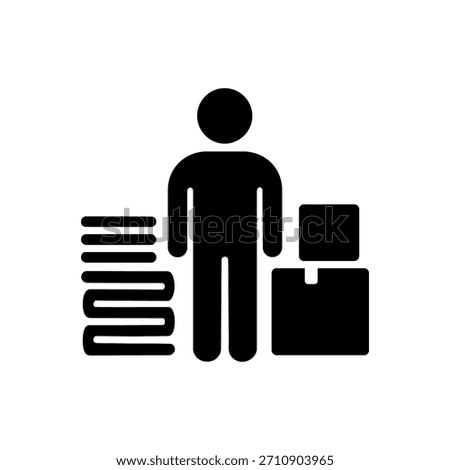 Compulsive Stockpiling Behavior Icon Isolated On White Background