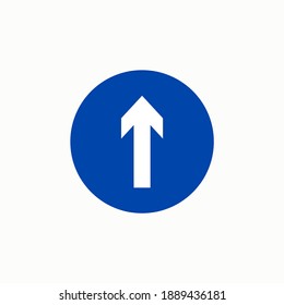 Compulsory ahead sign board vector graphics