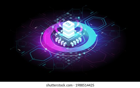 Computación de un gran centro de datos. enrutamiento de tráfico de Internet. Tecnología de almacenamiento en nube de concepto de estación de energía. Algoritmo de análisis de grandes datos.