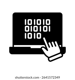 Computation glyph icon, use for machine learning, education, technology industry, UI, UX kit, app and web development, digital or print.