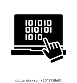 Computation glyph icon, use for machine learning, education, technology industry, UI, UX kit, app and web development, digital or print.