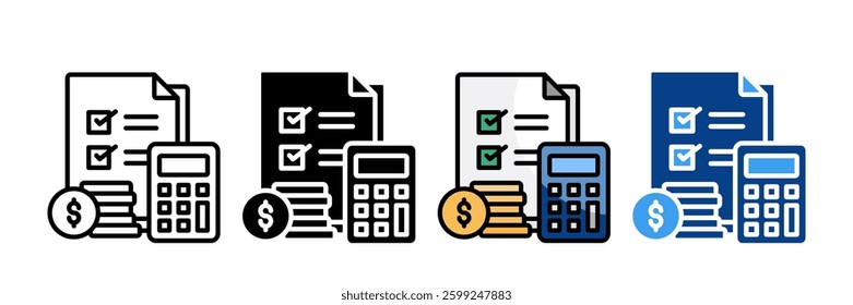 Computation Icon Set Multiple Style Collection