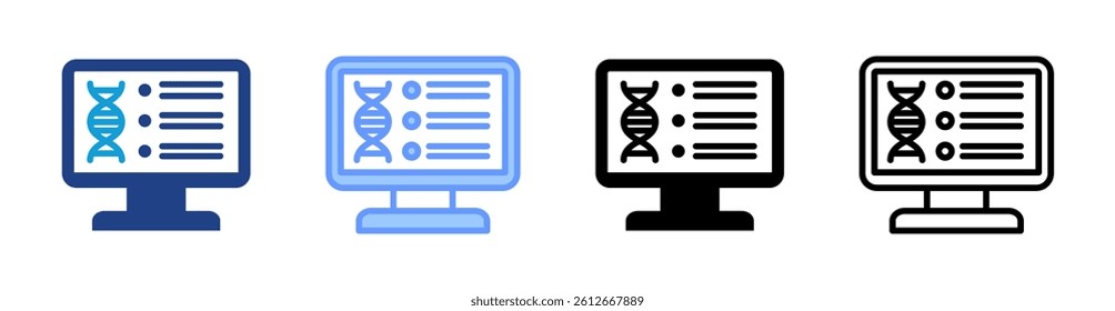 Computational Biology icon set multiple style collection