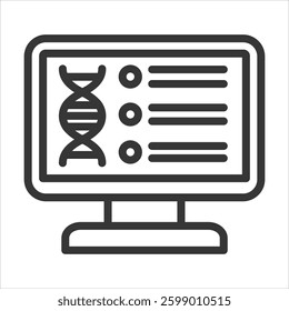 Computational Biology Outline Icon Vector Illustration