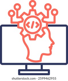 Computational Efficiency Icon Line Color Vector Illustration