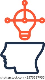 Computational Thinking Icon Color Line Vector Illustration