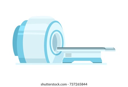 Computed tomography or computed axial tomography scan machine. Modern medical equipment isolated vector illustration.