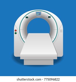 Computed tomography or computed axial tomography scan machine icon vector illustration.