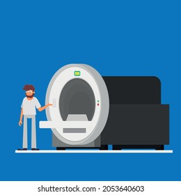 Computed tomography concept flat vector