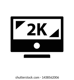 computer 2k monitor icon vector black color