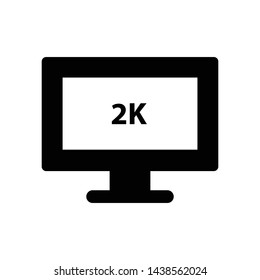 computer 2k monitor icon vector black color
