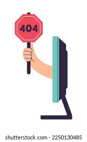 computer and 404 error icon isolated