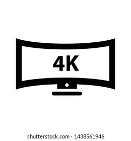 computer 4k monitor icon vector black color