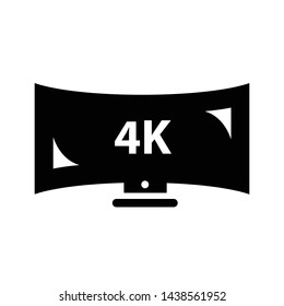 computer 4k monitor icon vector black color