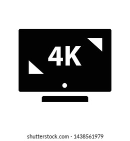 computer 4k monitor icon vector black color