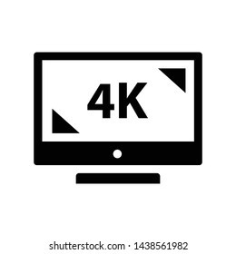 computer 4k monitor icon vector black color
