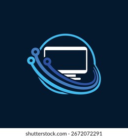 computer abstract logo modern style