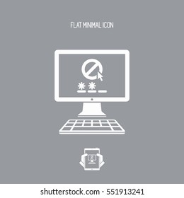Computer access denied - Vector flat icon
